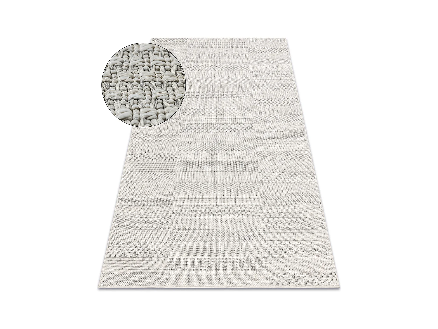 Tapis ORIGI 3736 crème - Planches ficelle SISAL tissée à plat 194x290 cm