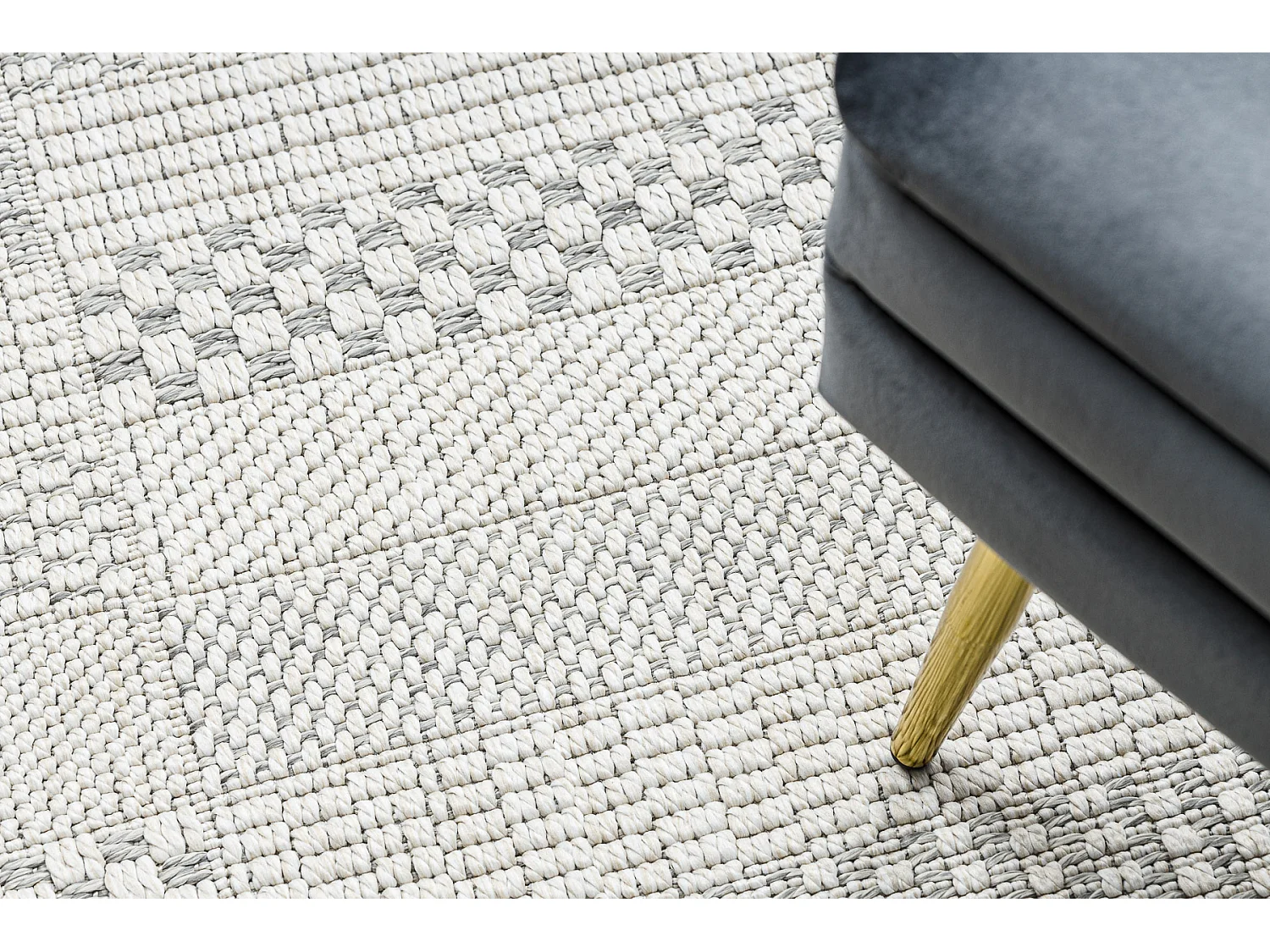 Tapis ORIGI 3736 crème - Planches ficelle SISAL tissée à plat 194x290 cm