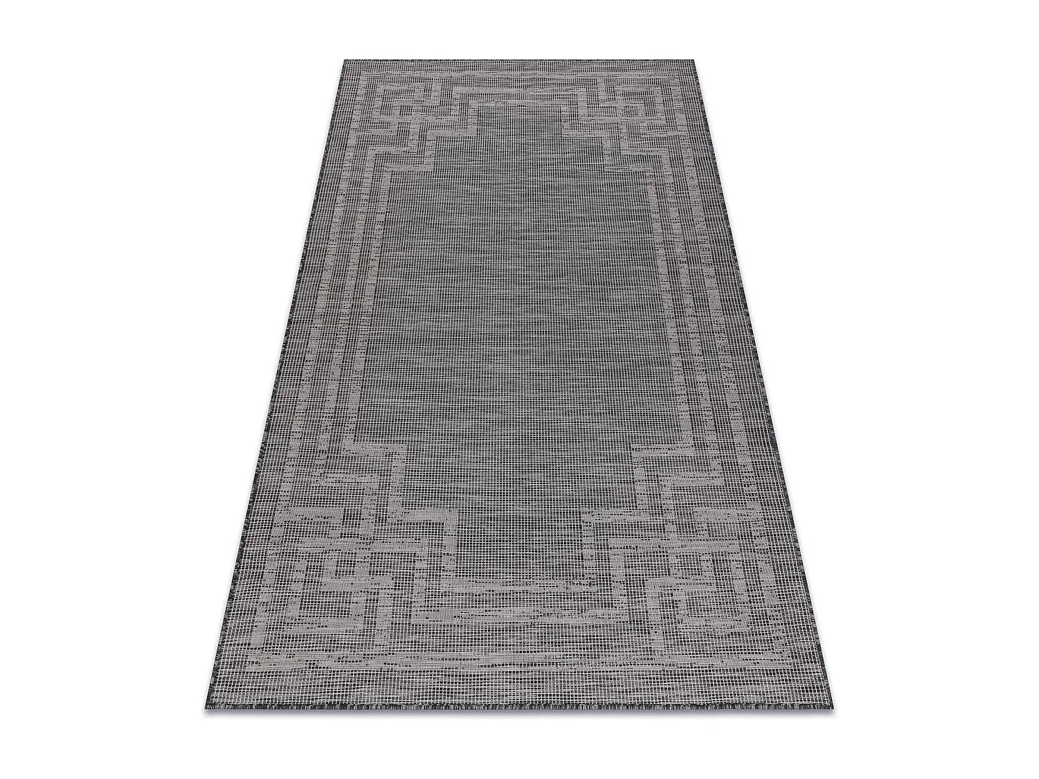 Dywan SZNURKOWY SIZAL płaskotkany PATIO 3071 Grecki ramka - czarny 194x290 cm