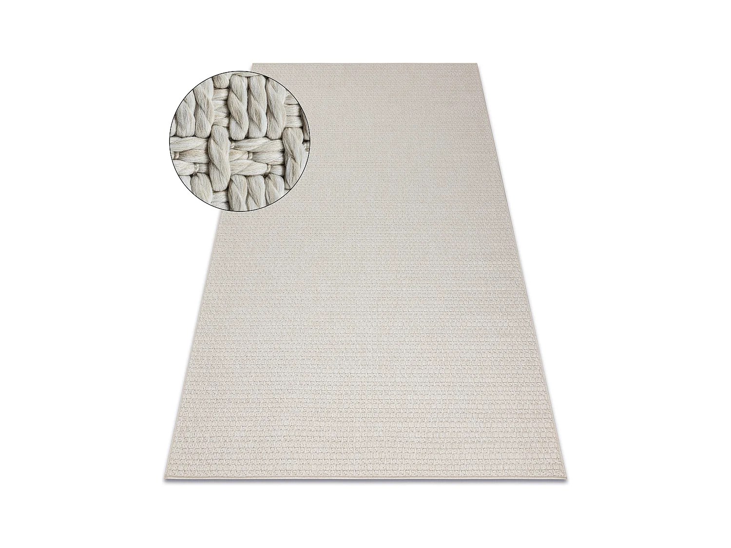 Tapis ORIGI 3561 crème - ficelle SISAL tissée à plat 58x100 cm