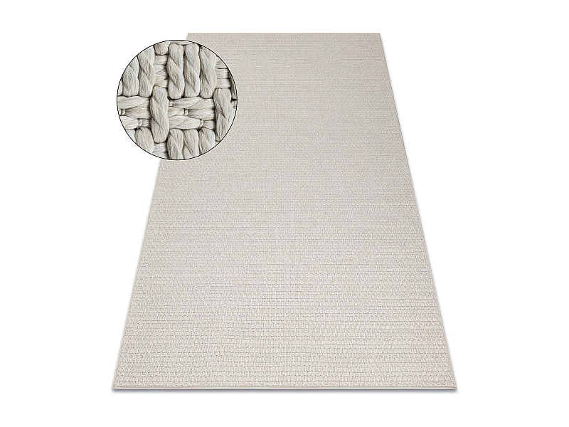 Tapis ORIGI 3561 crème - ficelle SISAL tissée à plat 58x100 cm