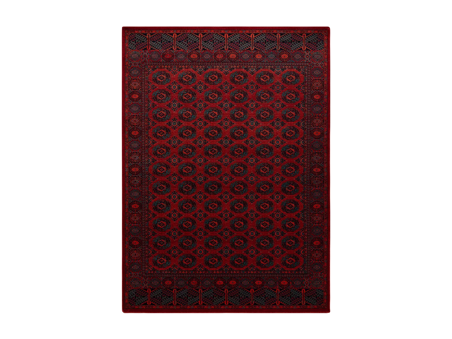 Tapis en laine OMEGA BUCHARA Cadre, cercles rouge 235x350 cm