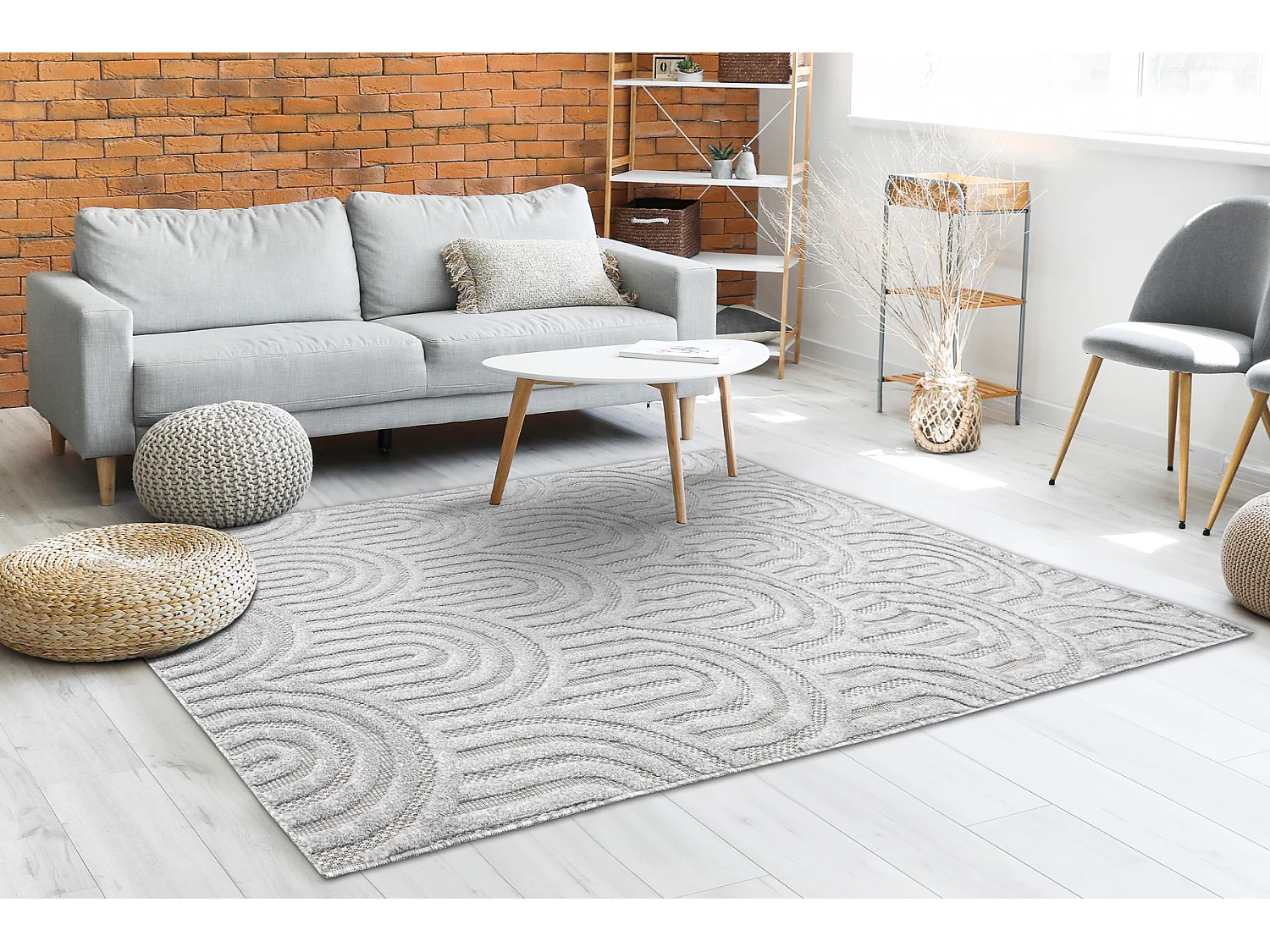 Teppich SANTO SISAL 0537 geometrisch grau 140x190 cm