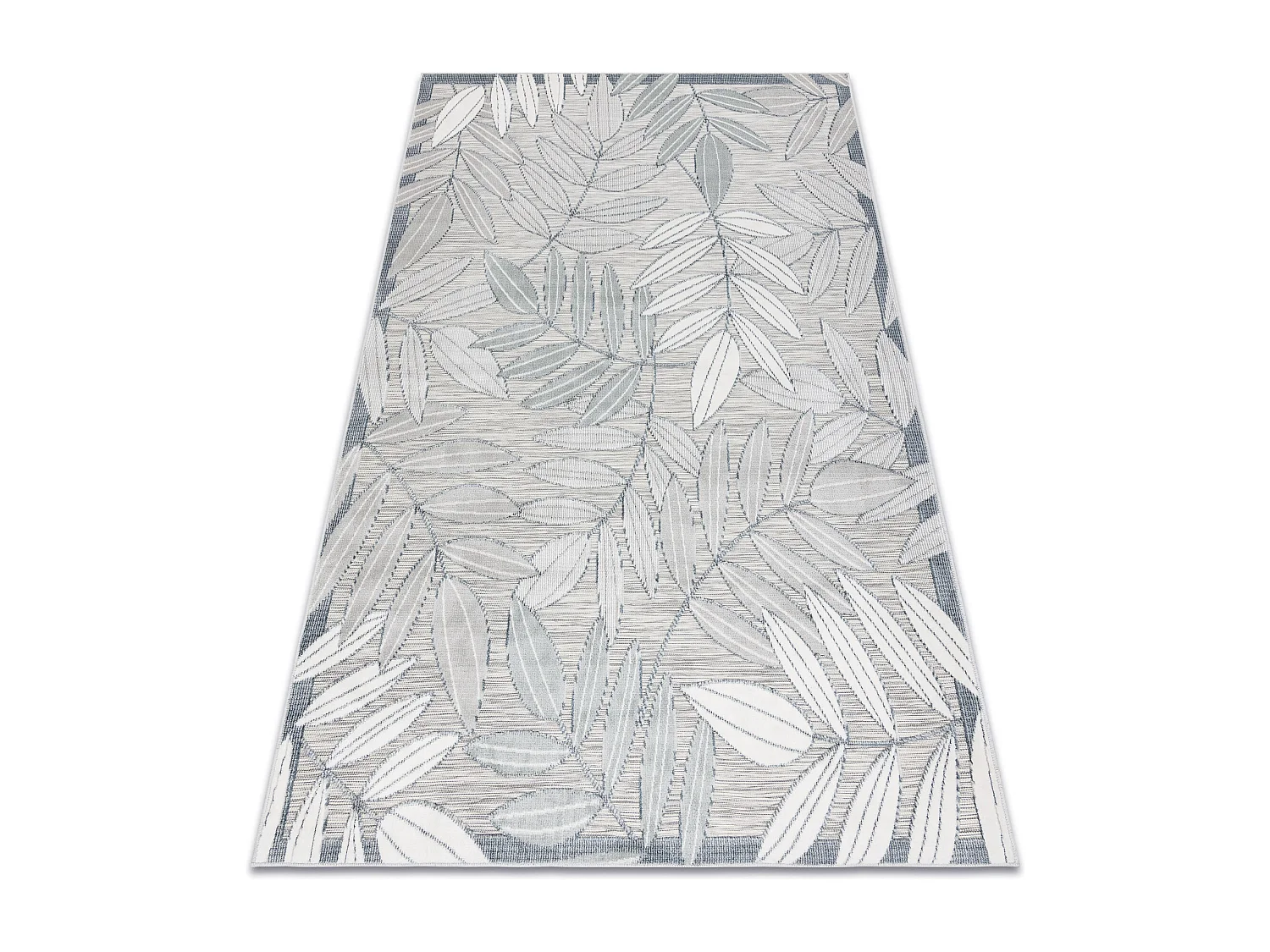 Tapis Structurel BOTANIC 65241 Feuilles tissé à plat sur balcon, ter 157x220 cm