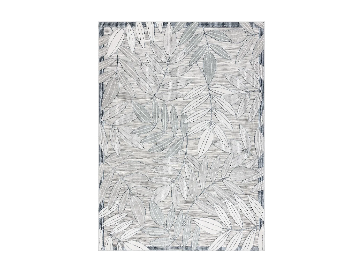 Tapis Structurel BOTANIC 65241 Feuilles tissé à plat sur balcon, ter 157x220 cm