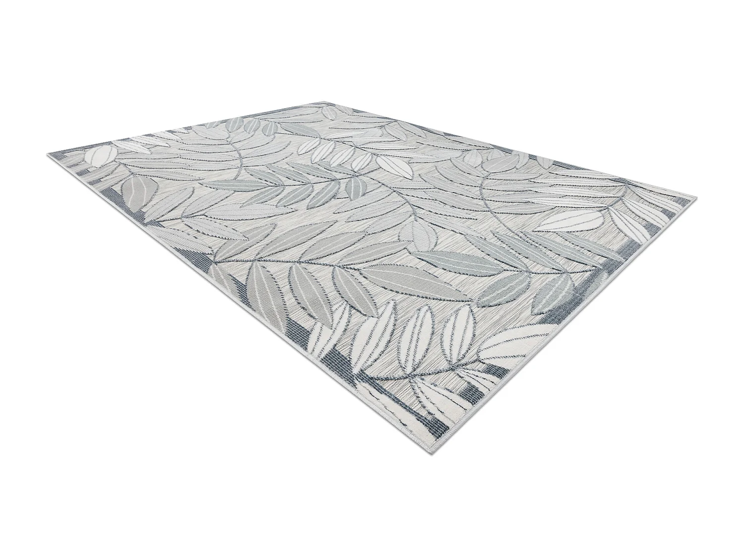 Tapis Structurel BOTANIC 65241 Feuilles tissé à plat sur balcon, ter 157x220 cm