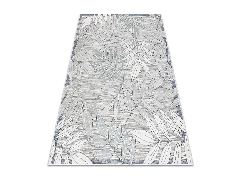 Tapis Structurel BOTANIC 65241 Feuilles tissé à plat sur balcon, ter 157x220 cm