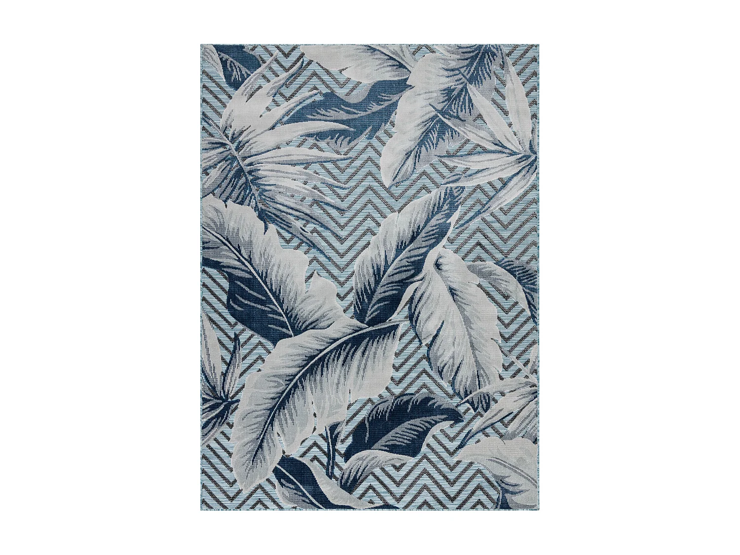 Tapis Structurel BOTANIC 65242 Plumes, zigzag, tissé à plat sur balc 196x290 cm