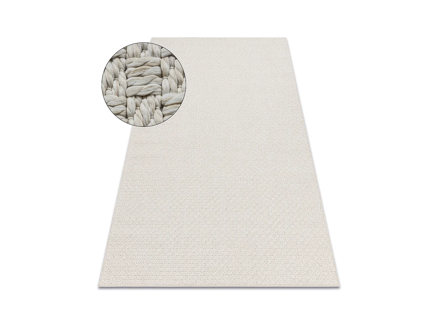 Tapis ORIGI 3661 crème - ficelle SISAL tissée à plat 272x370 cm
