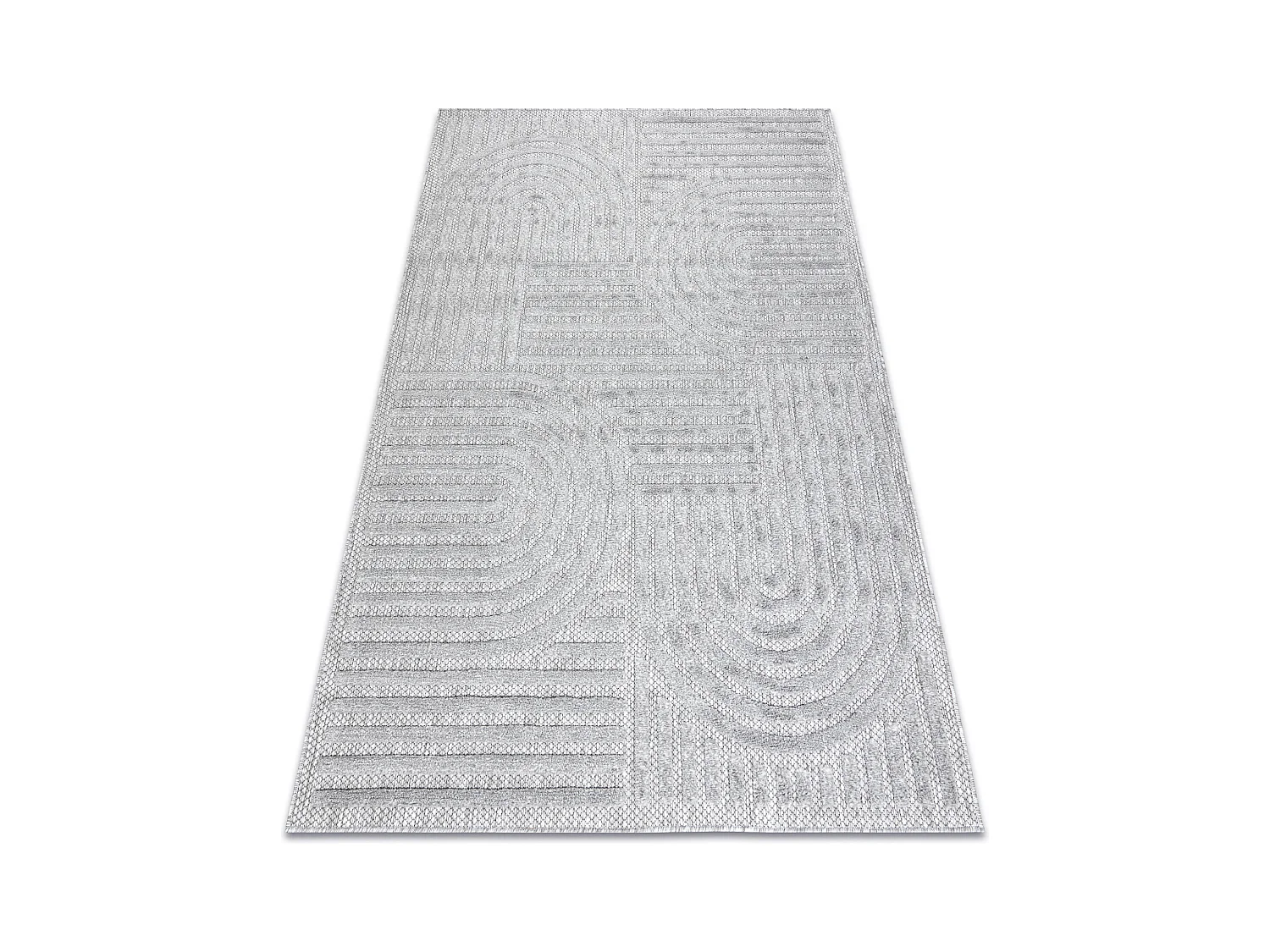 Tapijt SANTO SISAL 0989 geometrisch grijs 120x170 cm