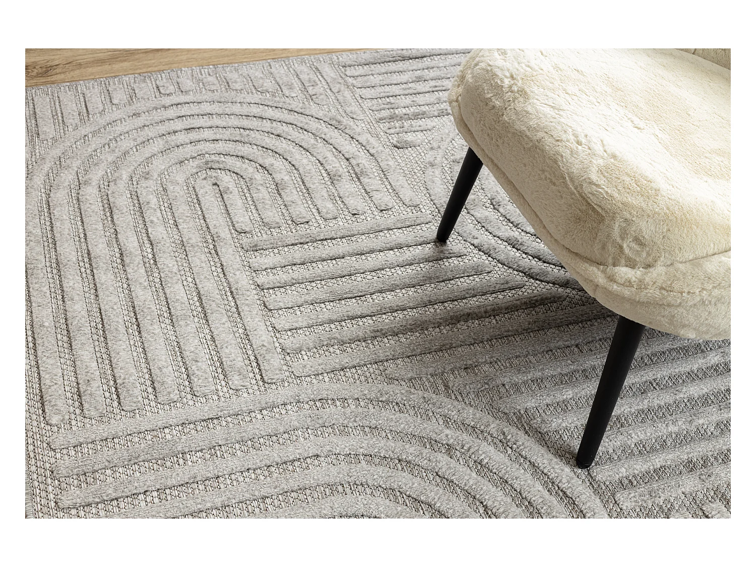 Tapijt SANTO SISAL 0989 geometrisch grijs 120x170 cm