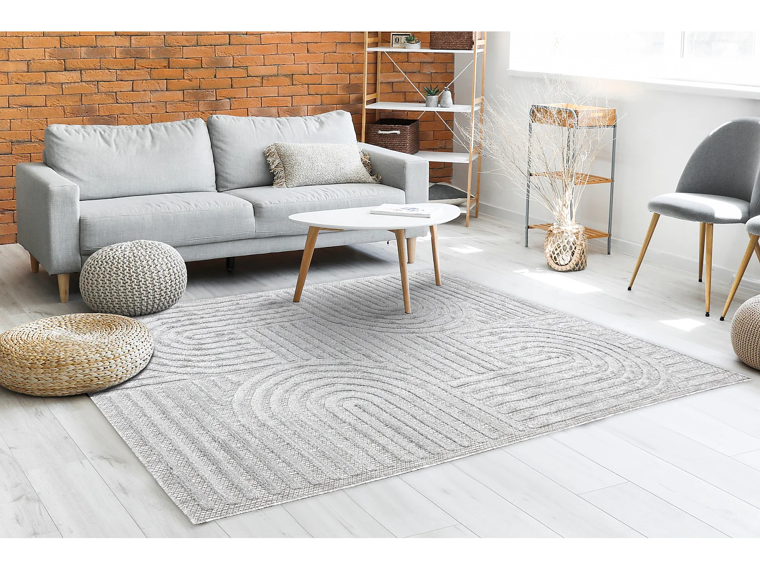 Tapis SANTO SIZAL 0989 géométrique gris  120x170 cm