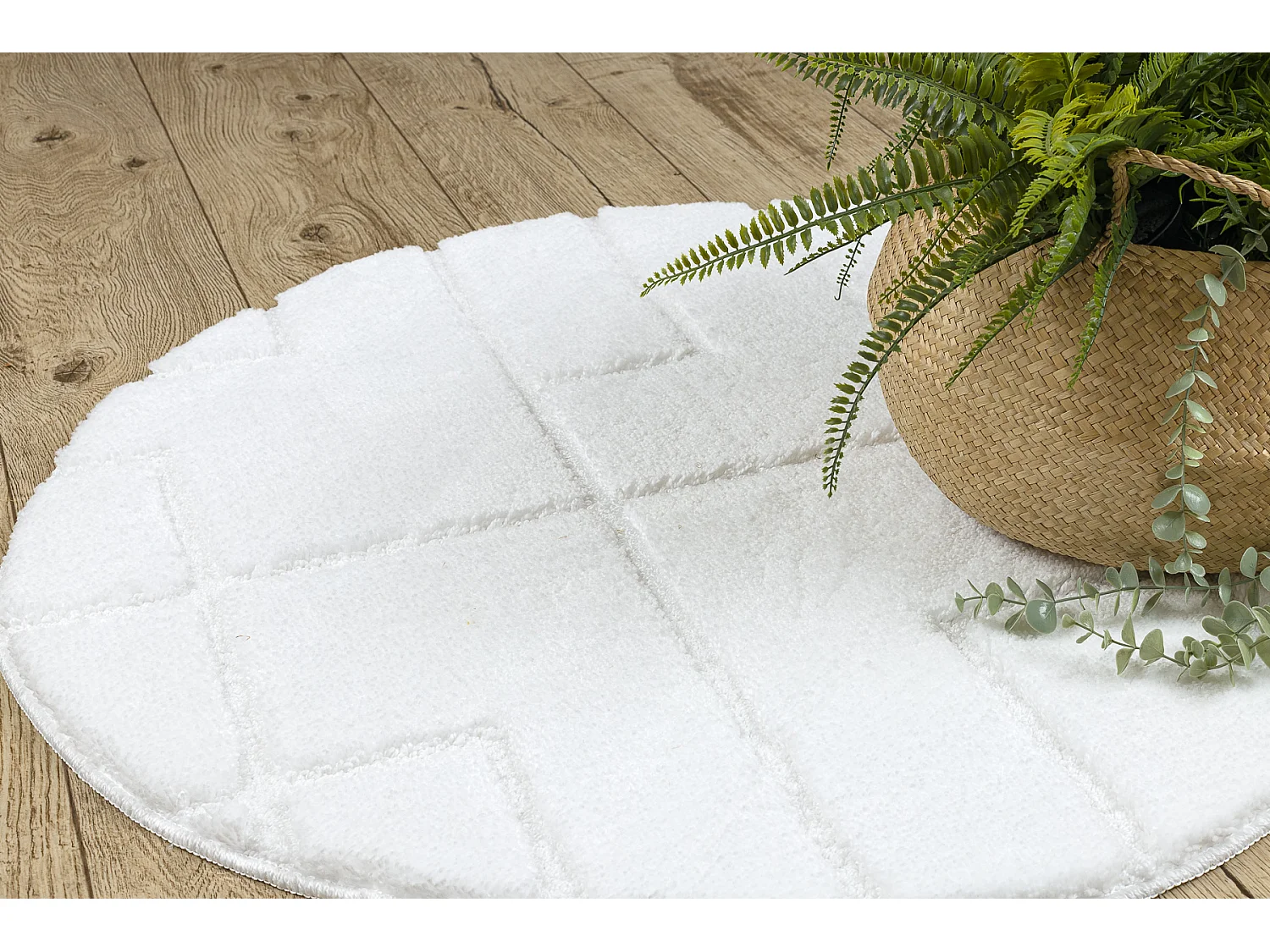 Badteppich SUPREME Kreis LINES, Linien, rutschfest, weich – weiß cercle 50 cm