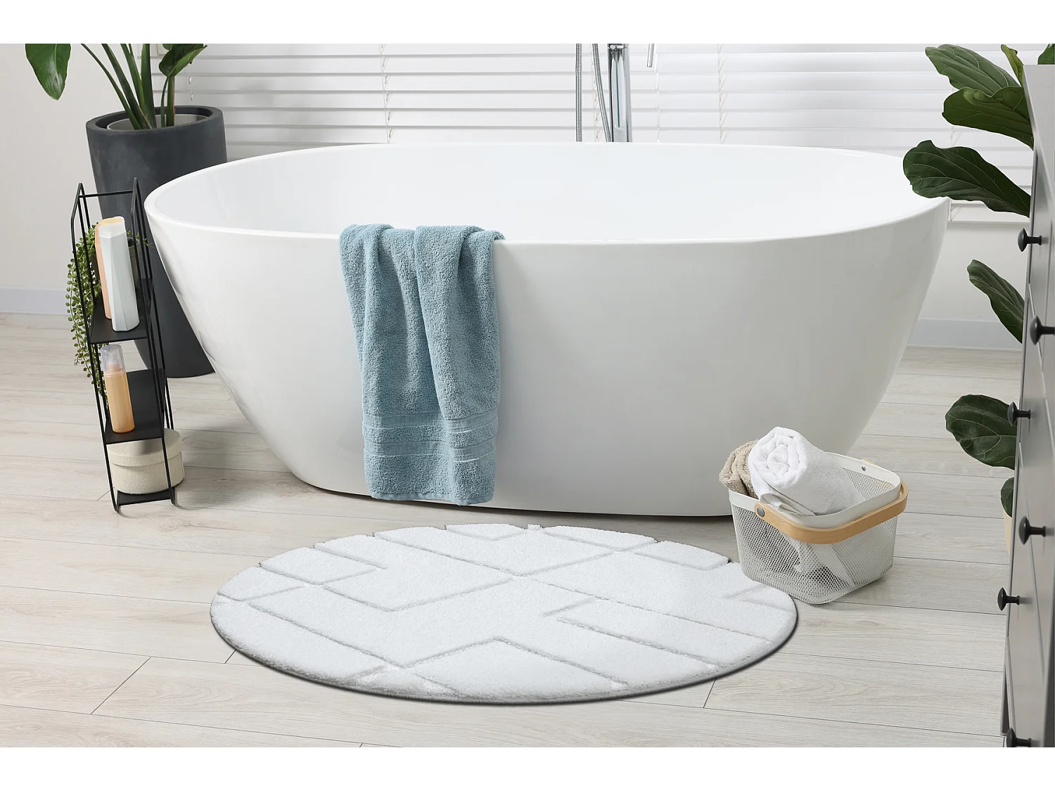 Tapis de salle de bain SUPREME cercle LINES, lignes, antidérapant, do cercle 50 cm