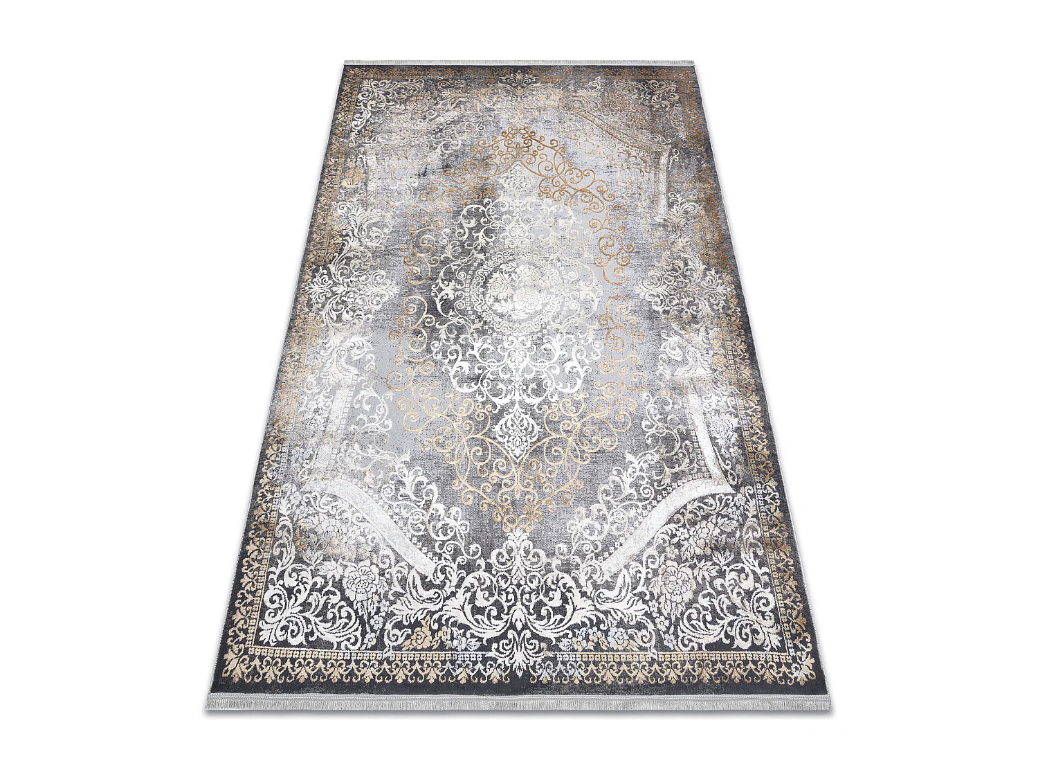 Tapijt LUCE 91 modern Ornament vintage gewreven - Structureel grijs /  173x270 cm