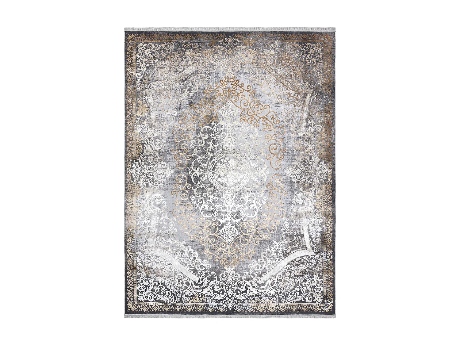 Tapijt LUCE 91 modern Ornament vintage gewreven - Structureel grijs /  173x270 cm