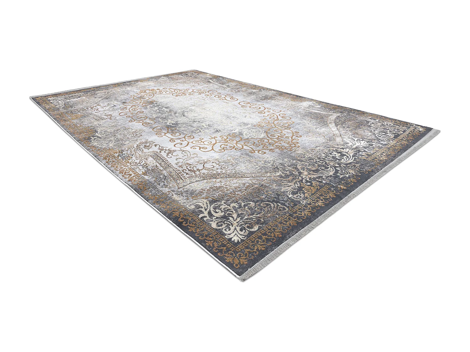 Tapijt LUCE 91 modern Ornament vintage gewreven - Structureel grijs /  173x270 cm