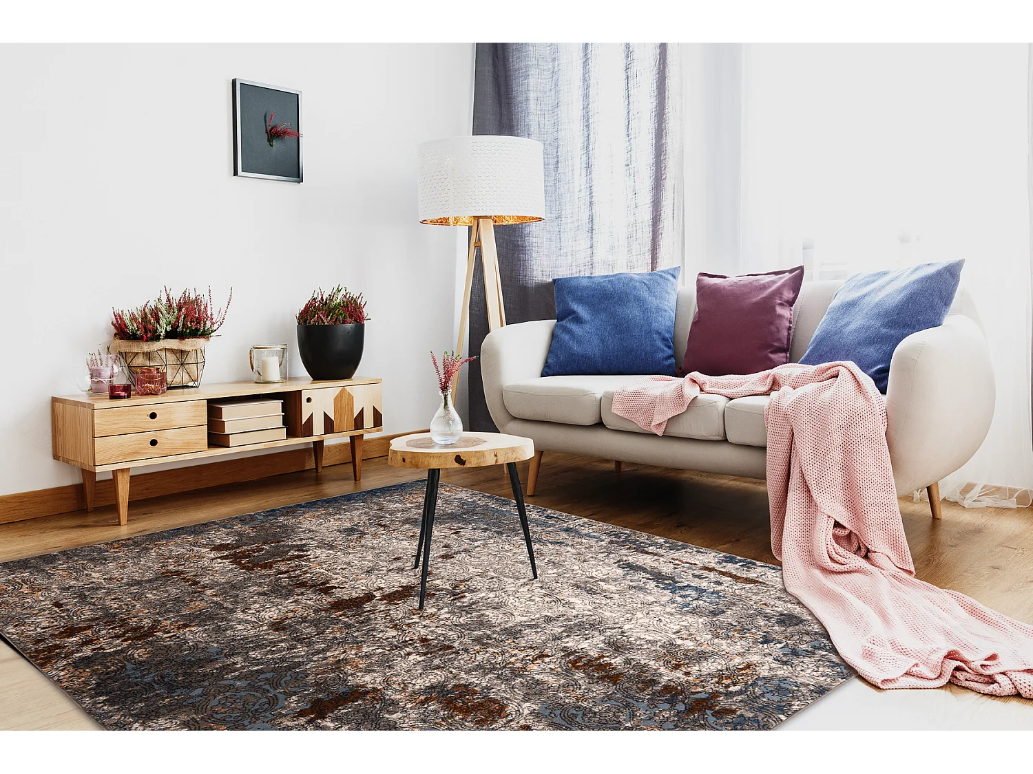 Tapijt NAIN Ornament vintage 7700/51622 beige / marineblauw / terracot 200x300 cm