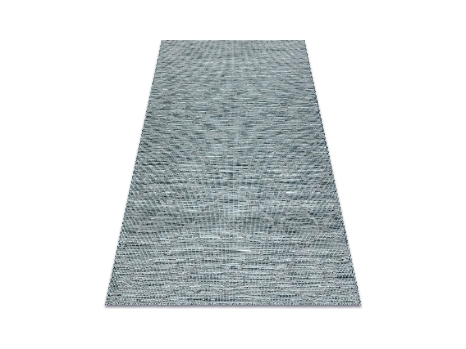 Tapis SIZAL PATIO 3069 Treillis marocain tissé à plat - bleu aqua 194x290 cm