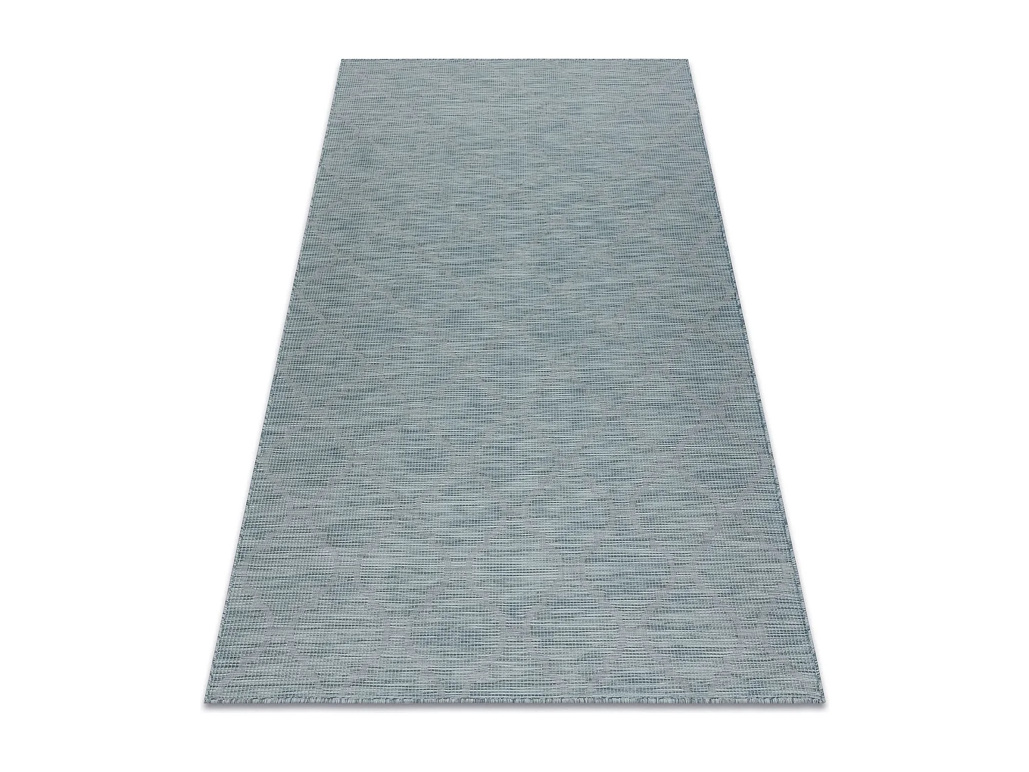Tapis SIZAL PATIO 3069 Treillis marocain tissé à plat - bleu aqua 194x290 cm