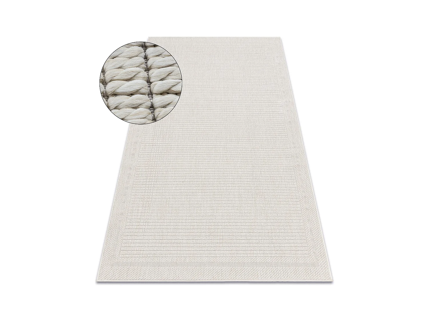Tapis ORIGI 3727 crème - Cadre ficelle SISAL tissée à plat 116x170 cm