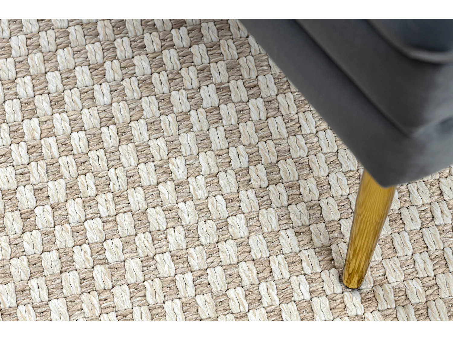 Tapis ORIGI 3555 crème - ficelle SISAL tissée à plat 116x170 cm