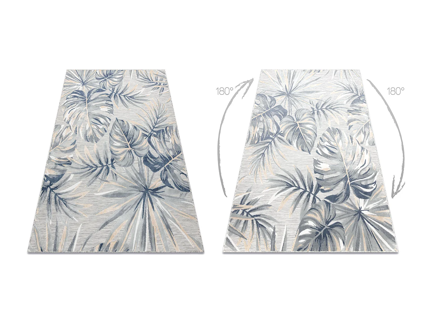 Tapis Structurel BOTANIC 65265 Feuilles de monstère tissé à plat su 157x220 cm