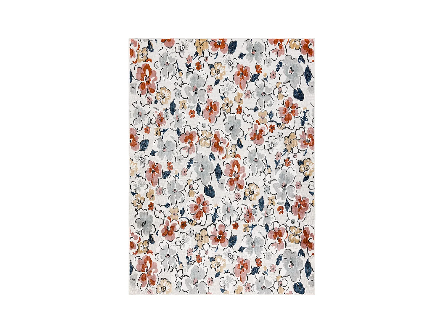 Tapis Structurel BOTANIC 65239 fleurs, tissé à plat sur balcon, terr 196x290 cm