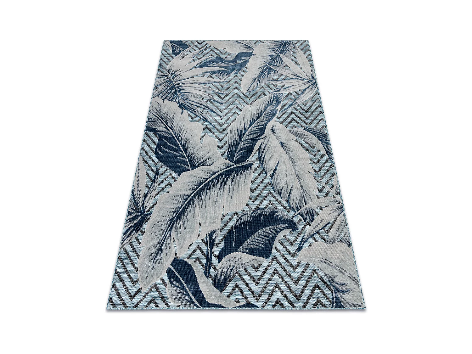 Tapis Structurel BOTANIC 65242 Plumes, zigzag, tissé à plat sur balc 157x220 cm