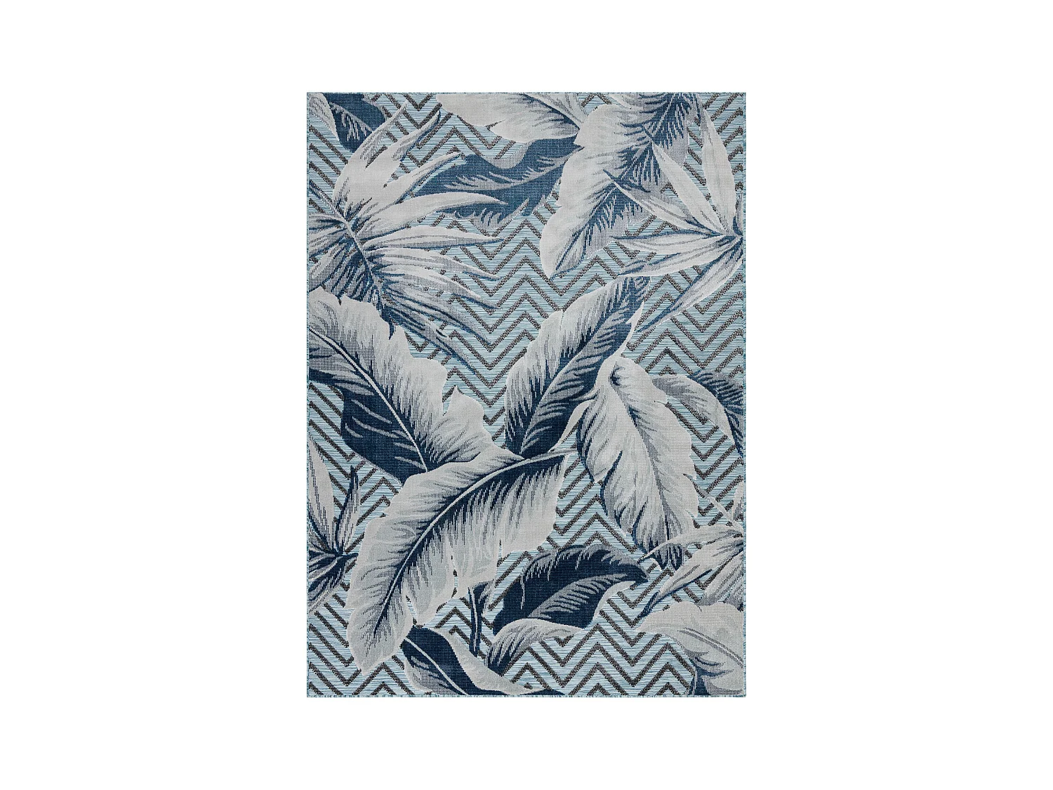 Tapis Structurel BOTANIC 65242 Plumes, zigzag, tissé à plat sur balc 157x220 cm