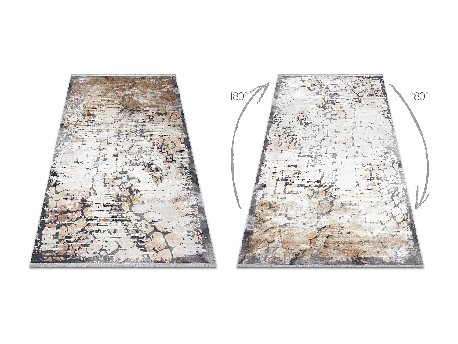 Modern LUCE 74 Teppich Pflasterung Backstein vintage - Strukturell gra 192x290 cm