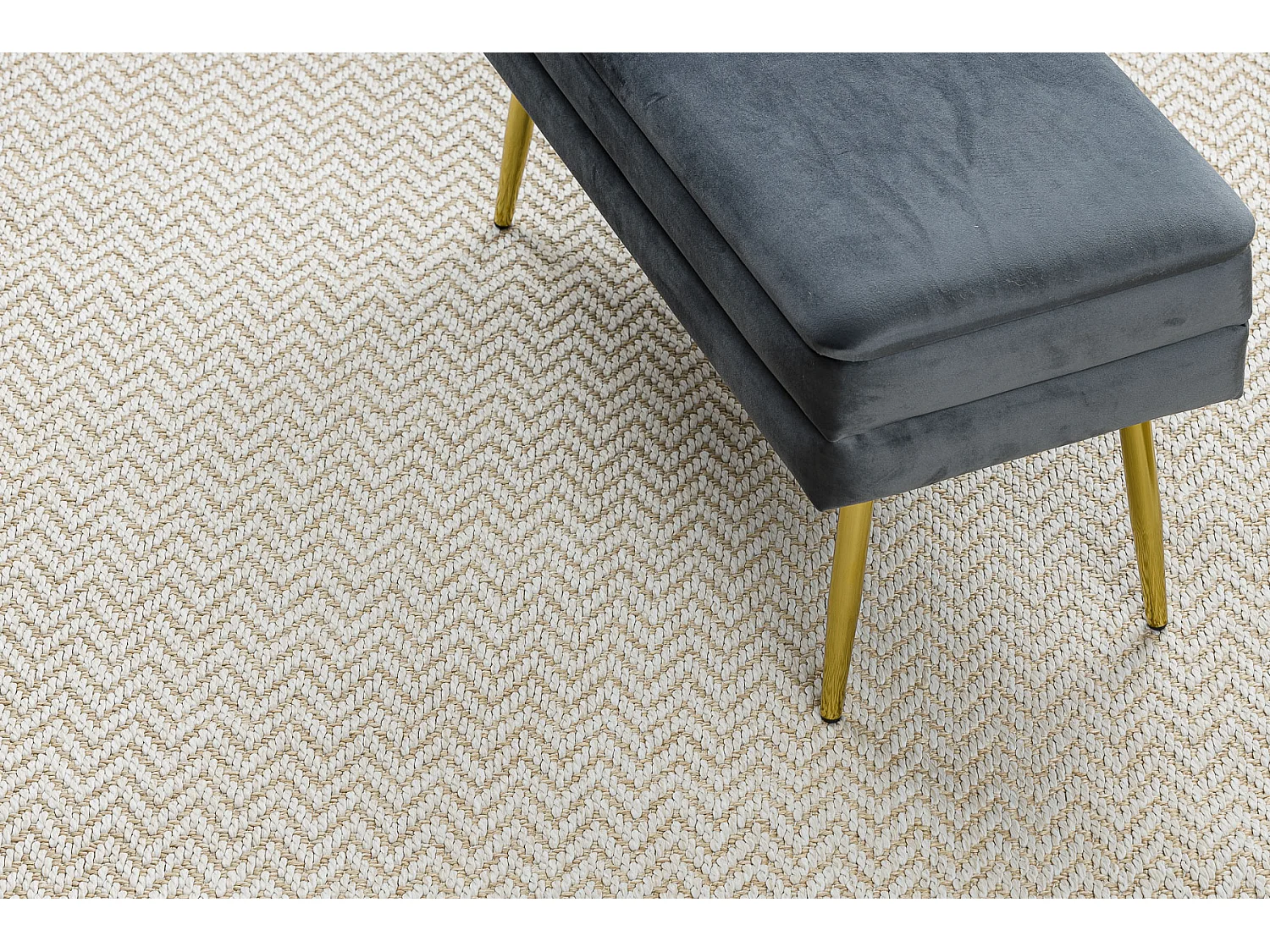 Tapis ORIGI 3726 crème - Zigzag ficelle SISAL tissée à plat 58x100 cm