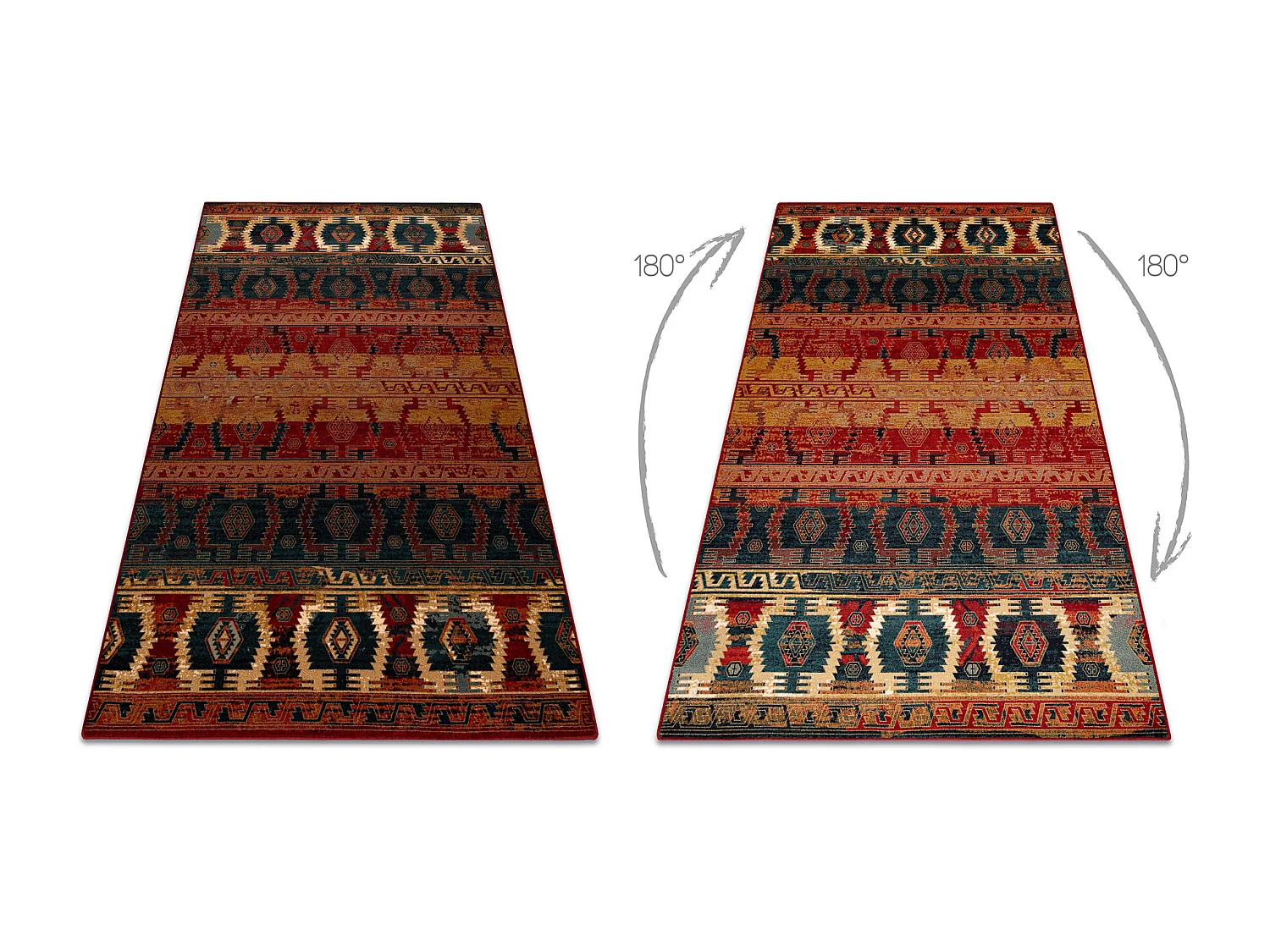 Tapis en laine OMEGA TAPAS ethnique rubis clair 235x350 cm