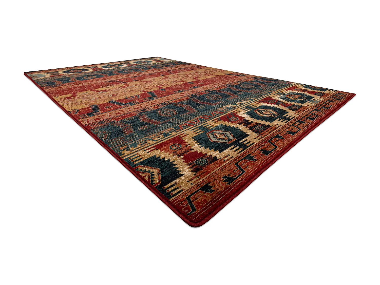 Tapis en laine OMEGA TAPAS ethnique rubis clair 235x350 cm