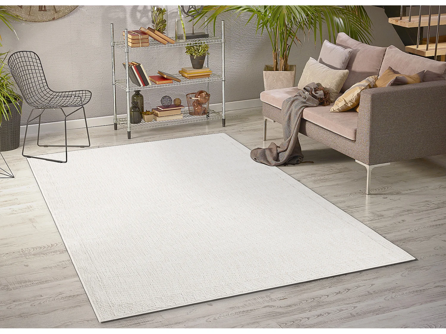 Tapis ORIGI 3737 crème - Cadre ficelle SISAL tissée à plat 116x170 cm