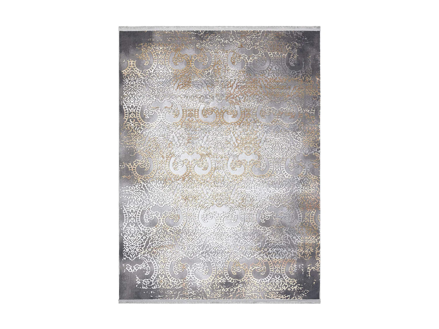 Tapis LUCE 84 moderne Ornement vintage - Structural gris / moutarde 173x270 cm