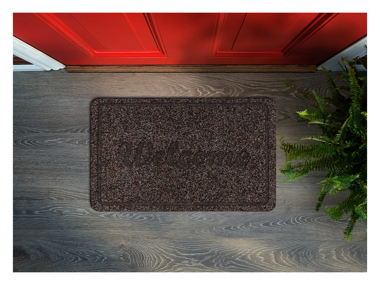 Türmatte WELCOME 7097 rutschfest, Drinnen, Draußen - braun 50x80 cm