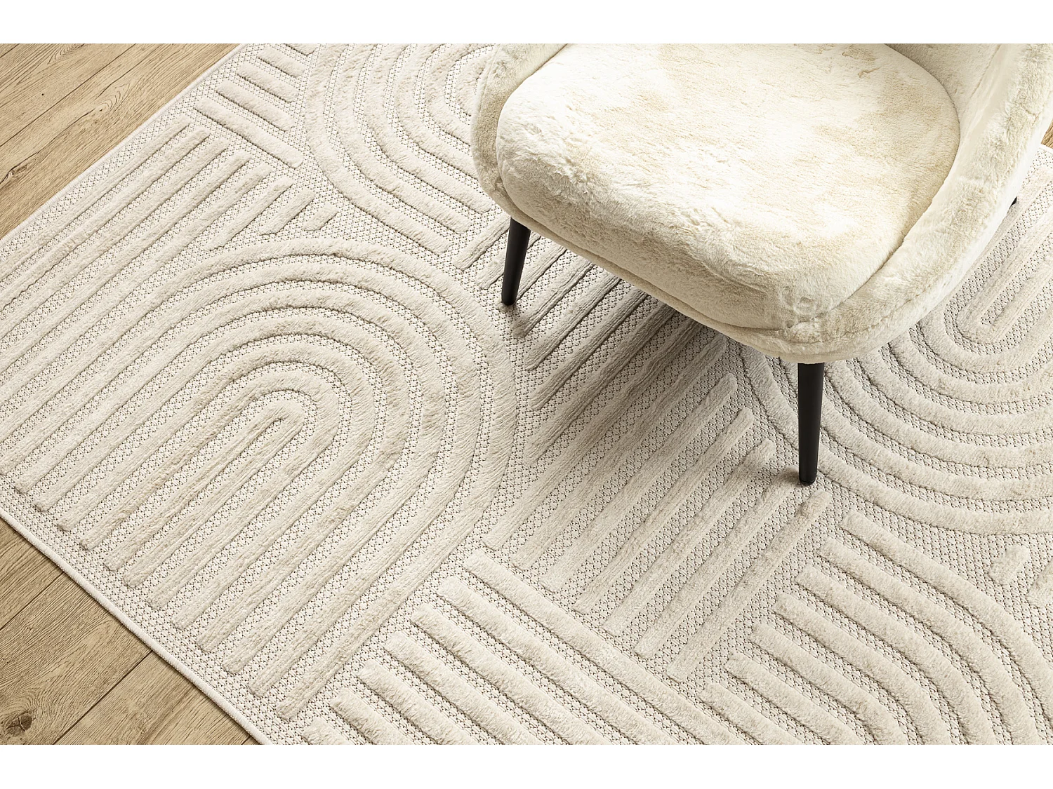 Tapijt SANTO SISAL 0989 geometrisch wit 180x270 cm