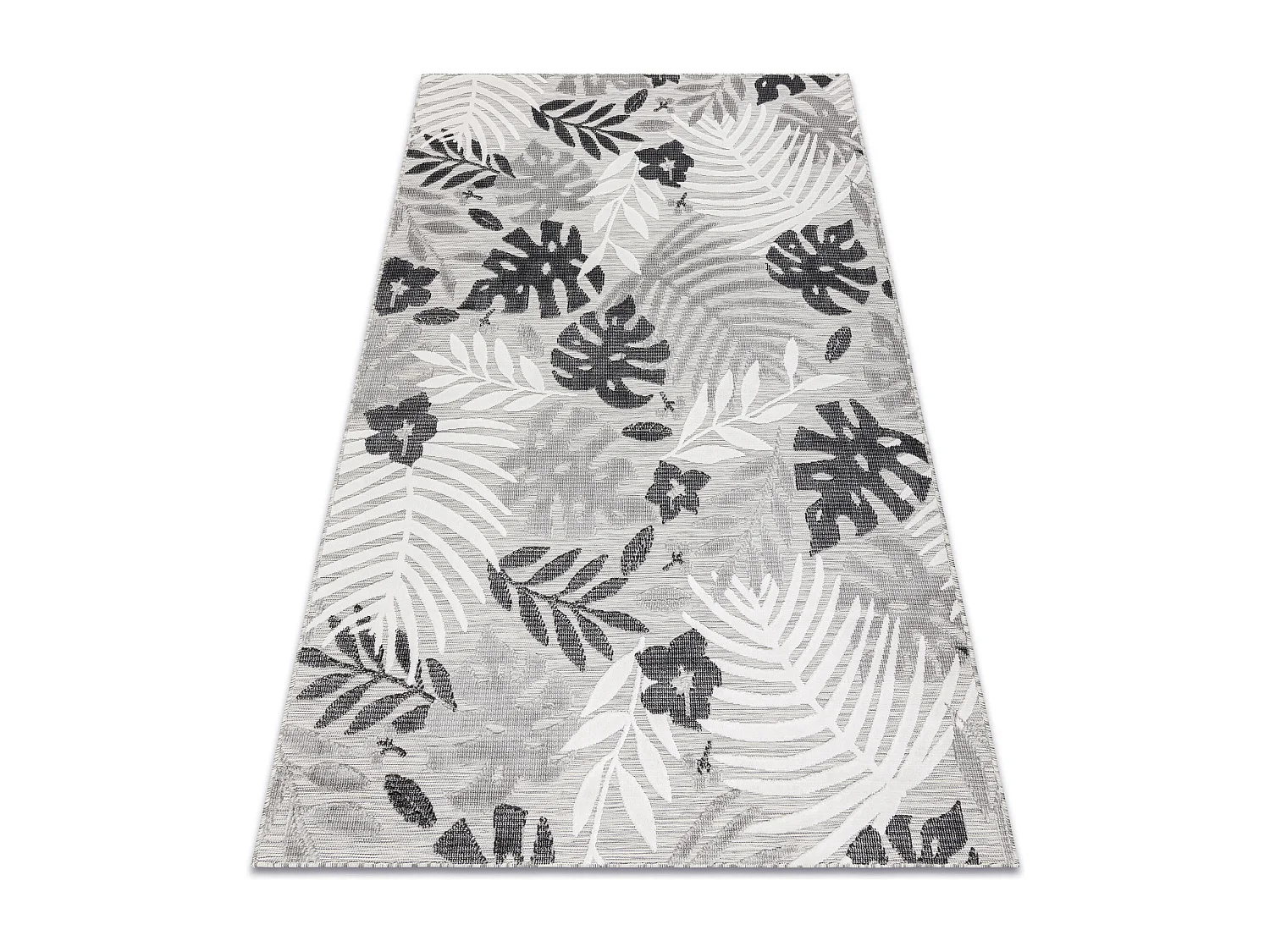 Tapis Structurel BOTANIC 65245 Feuilles de monstère tissé à plat su 157x220 cm