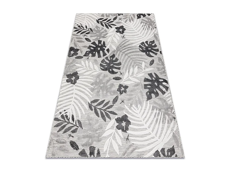 Tapis Structurel BOTANIC 65245 Feuilles de monstère tissé à plat su 157x220 cm