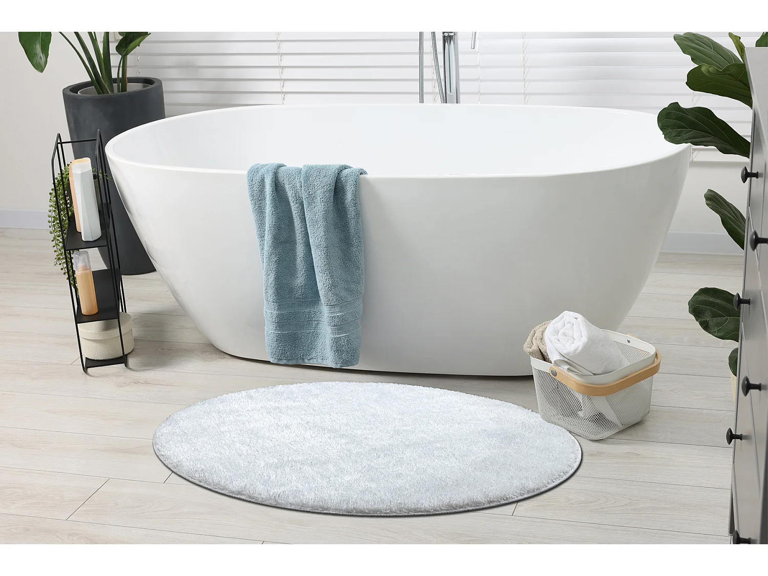 Dywan łazienkowy SYNERGY koło glamour, antypoślizgowy, miękki - lu cercle 50 cm