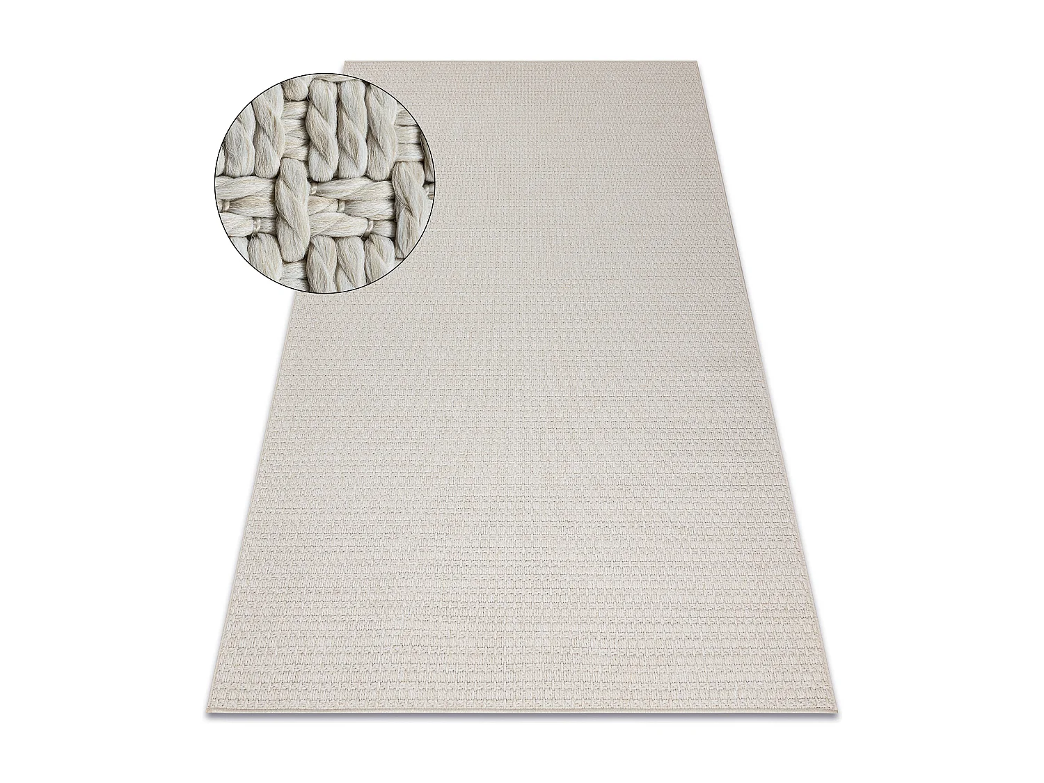 Tapis ORIGI 3561 crème - ficelle SISAL tissée à plat 272x370 cm