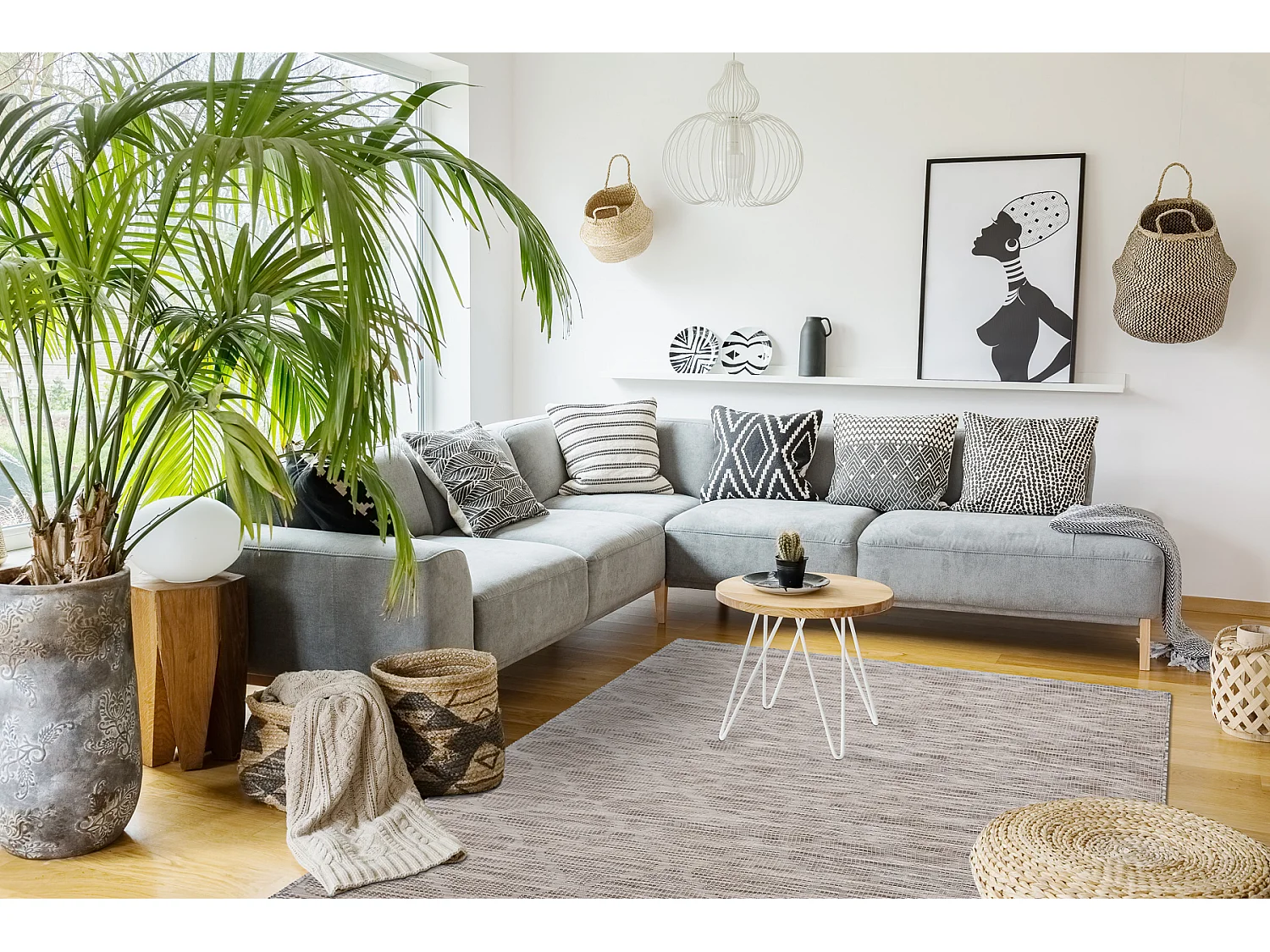 Teppich SISAL PATIO 3069 Marokkanisches Spalier flach gewebt - natürl 194x290 cm