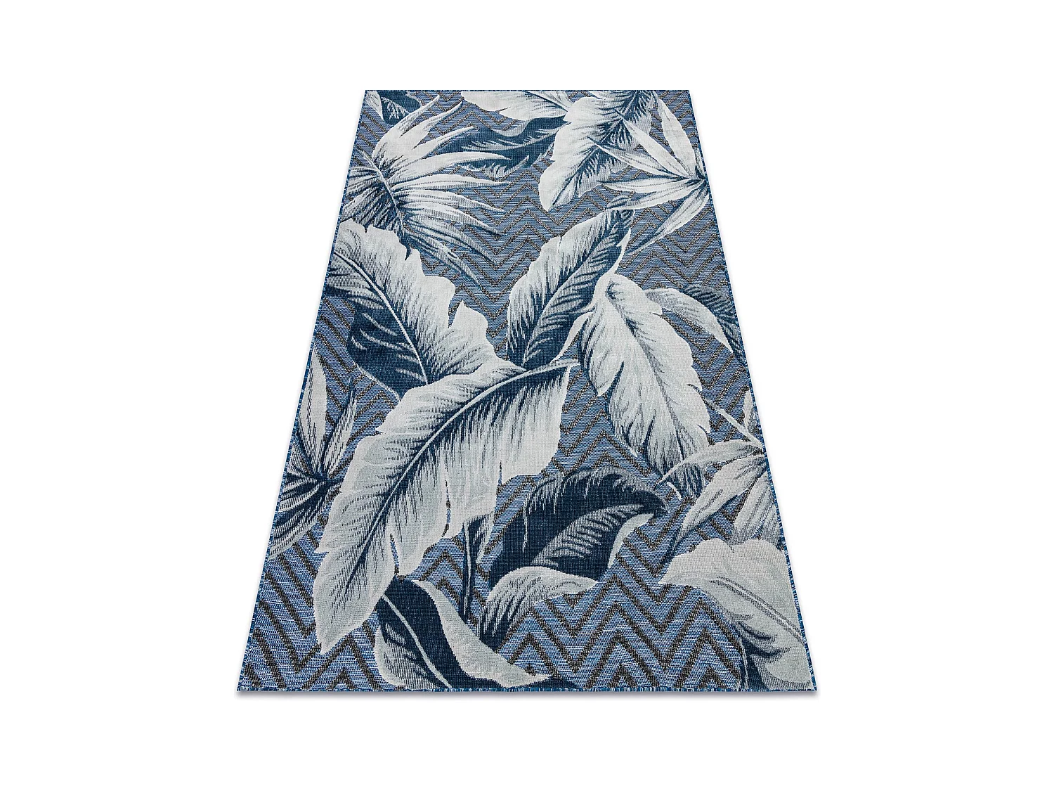 Tapis Structurel BOTANIC 65242 Plumes, zigzag, tissé à plat sur balc 157x220 cm