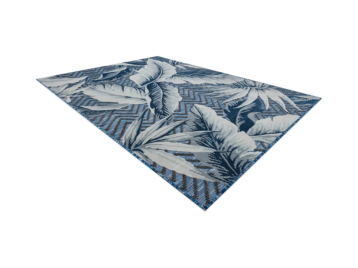 Tapis Structurel BOTANIC 65242 Plumes, zigzag, tissé à plat sur balc 157x220 cm