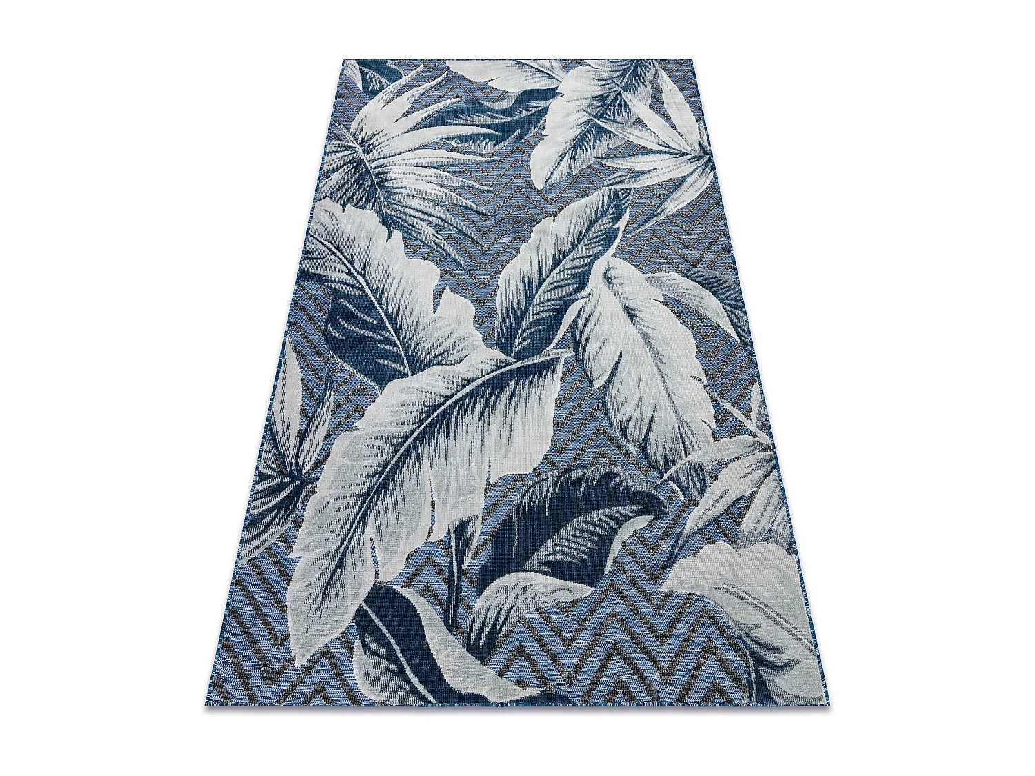 Tapis Structurel BOTANIC 65242 Plumes, zigzag, tissé à plat sur balc 157x220 cm