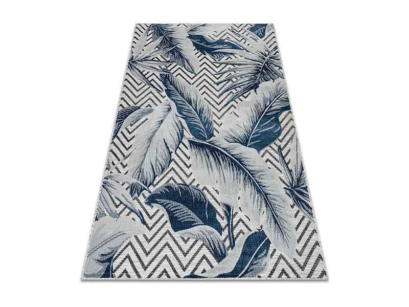 Tapis Structurel BOTANIC 65242 Plumes, zigzag, tissé à plat sur balc 196x290 cm
