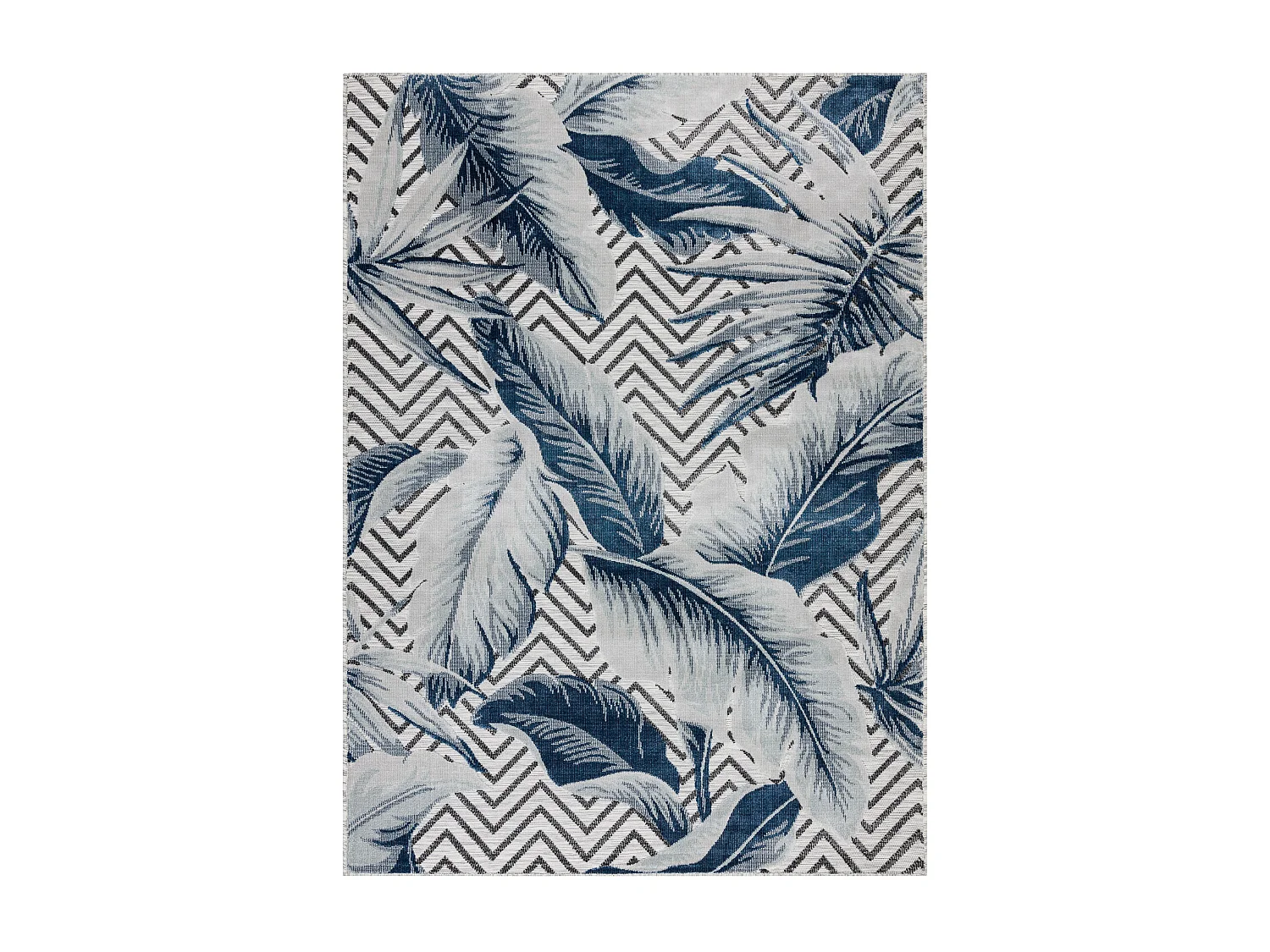 Tapis Structurel BOTANIC 65242 Plumes, zigzag, tissé à plat sur balc 196x290 cm