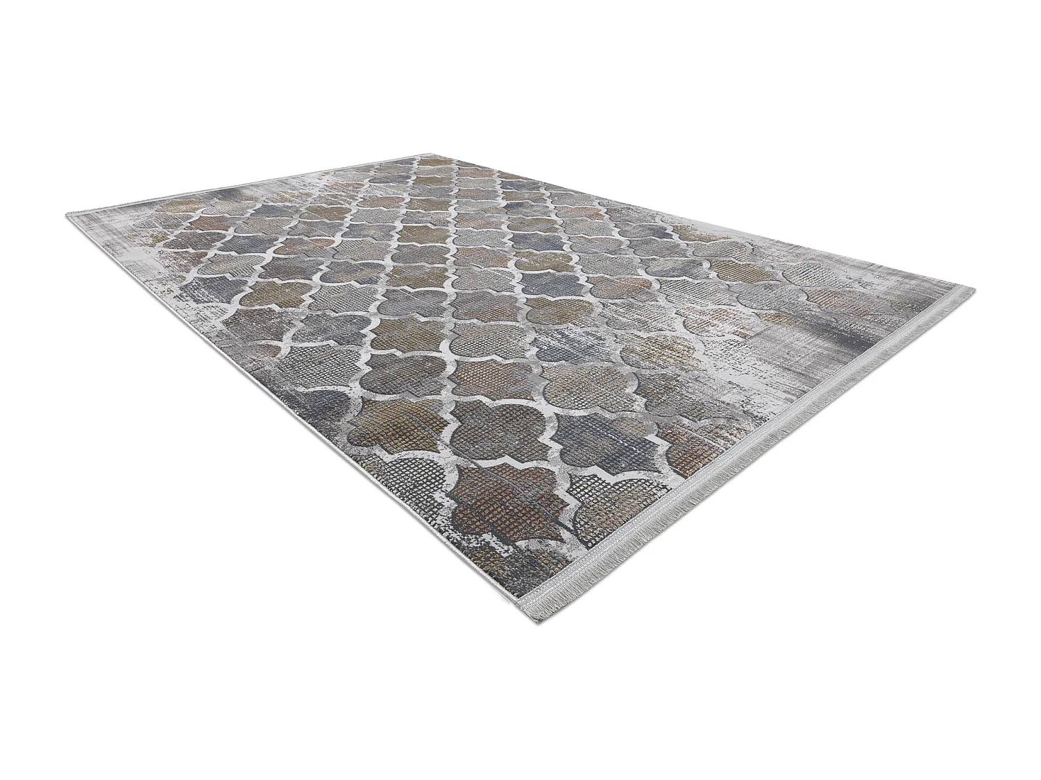 Tapis LUCE 75 moderne marocain Trellis vintage - Structural gris / mou 154x220 cm