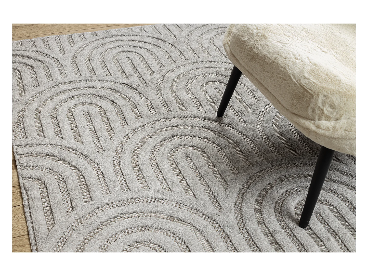 Tapijt SANTO SISAL 0537 geometrisch grijs 120x170 cm